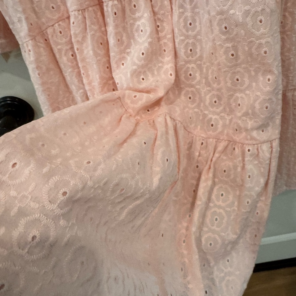 Tommy Hilfiger 3/4 sleeve button shift dress pink Eyelit mini dress size 14 $134 - Picture 8 of 11